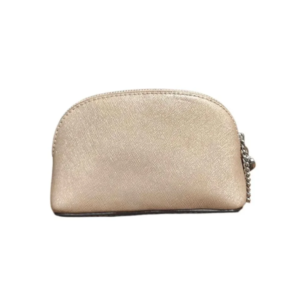 NWOT MICHAEL KORS Rose Gold Saffiano Leather Cosmetic Bag